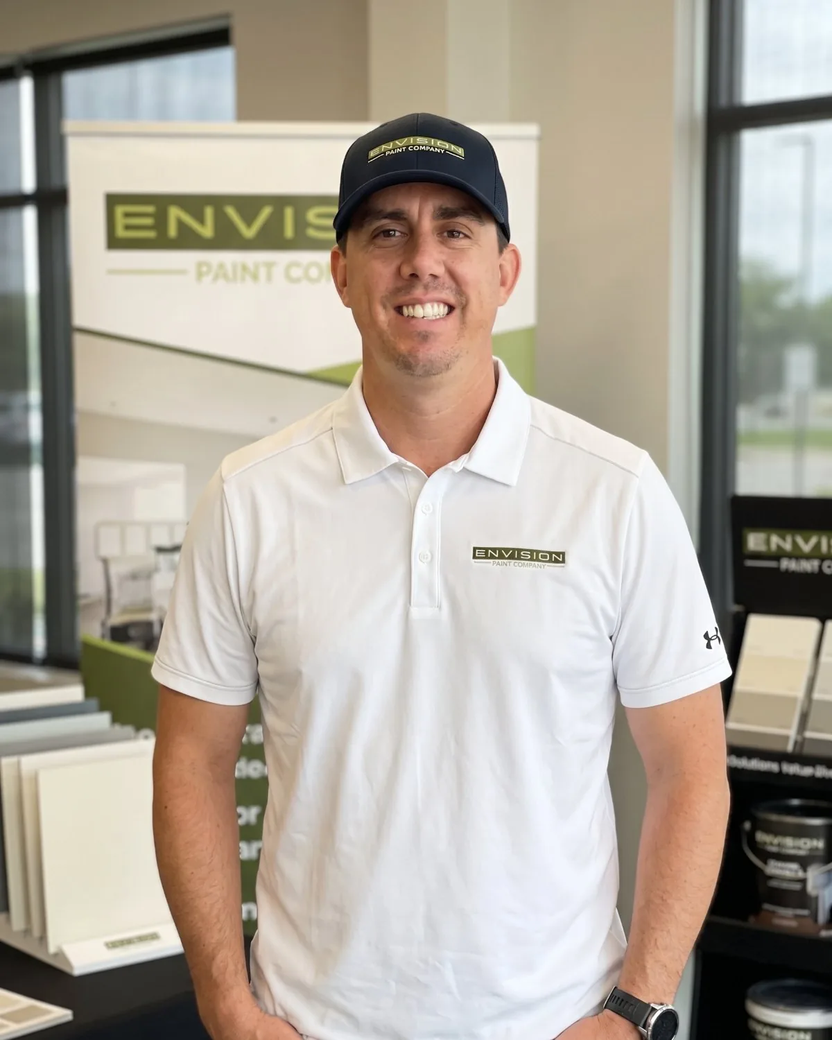 Brandan Sacco, owner of Envision Paint Company, in the West Palm Beach showroom